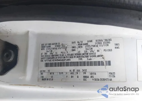 2010 Ford E-150 Commercial/Recreational from USA, damaged, VIN 1FTNE1EW5ADA91285